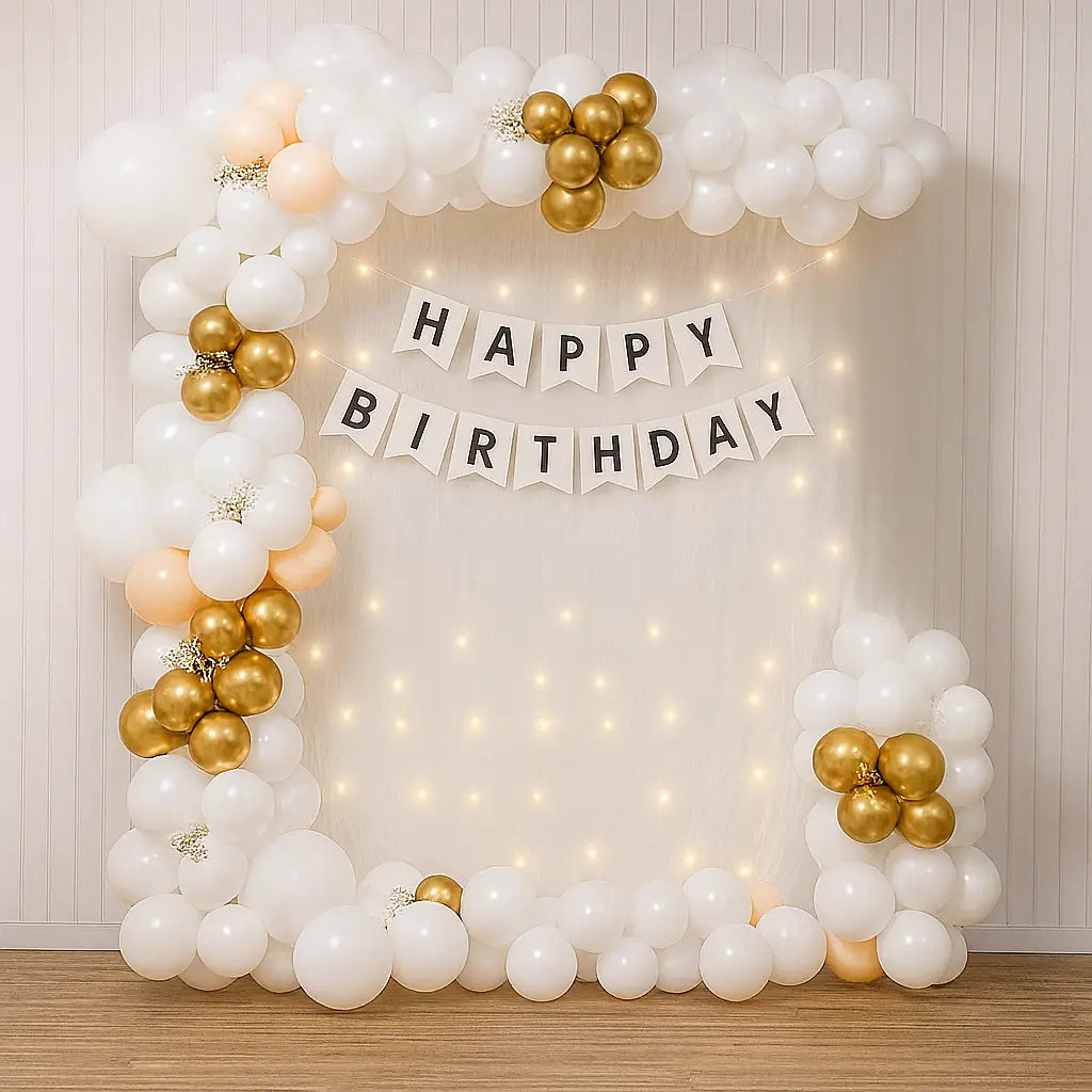 Balloon Arch Setup for Birthday