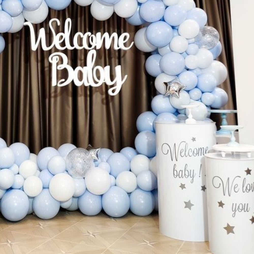 Welcome baby White & Blue