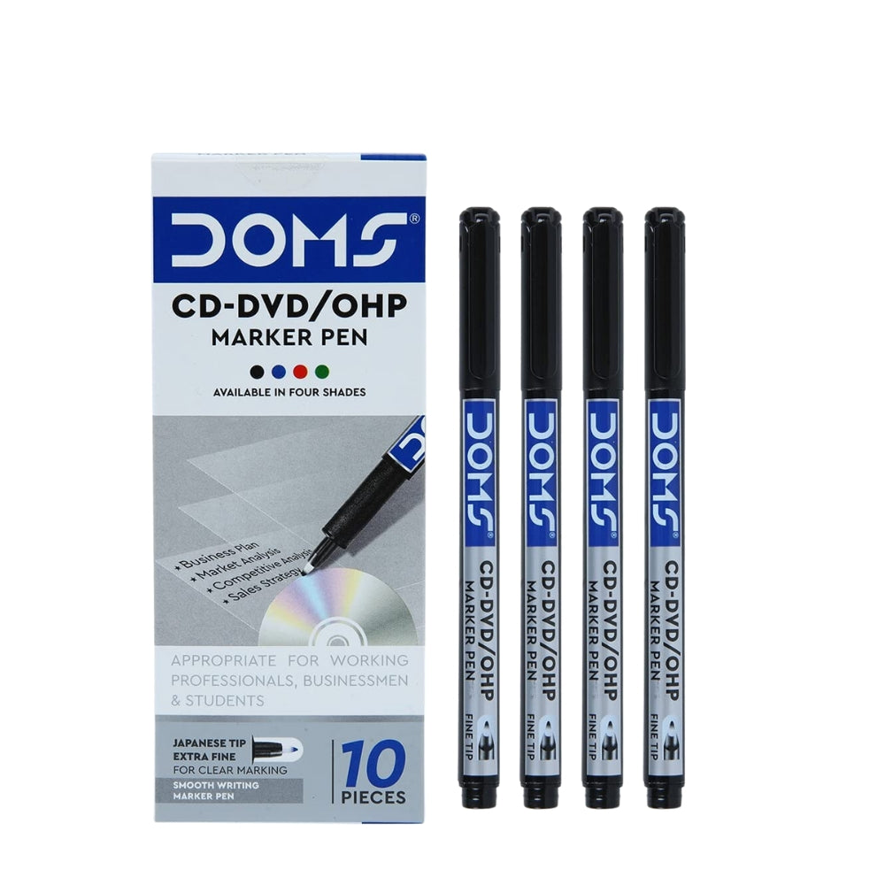 DOMS CD-DVD/OHP Marker Pen, Pack of 10