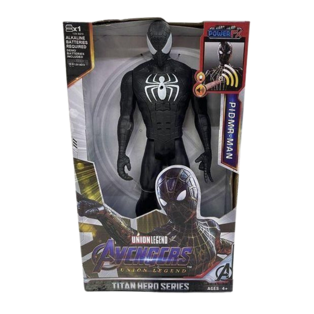 Union Legend Titan Hero Series 12-Inch Black Spiderman Action Figure Toy