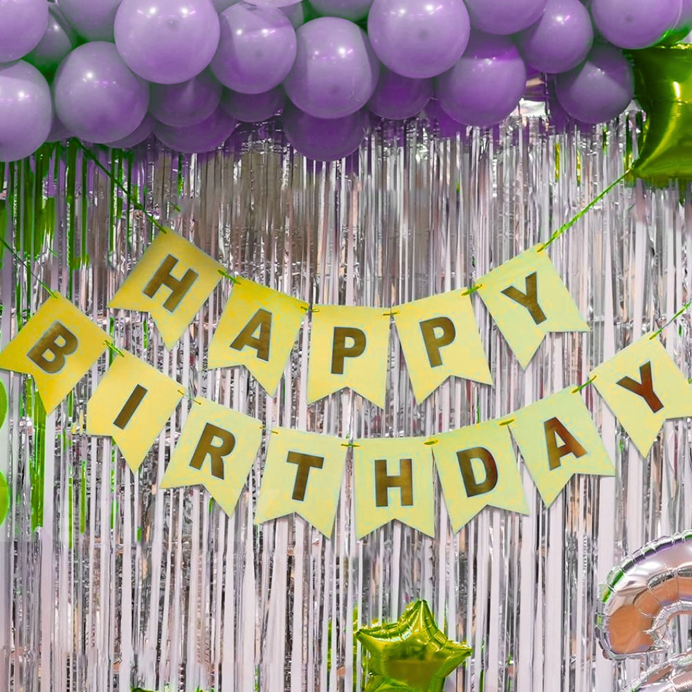 Green Purple Star Balloon Decoration