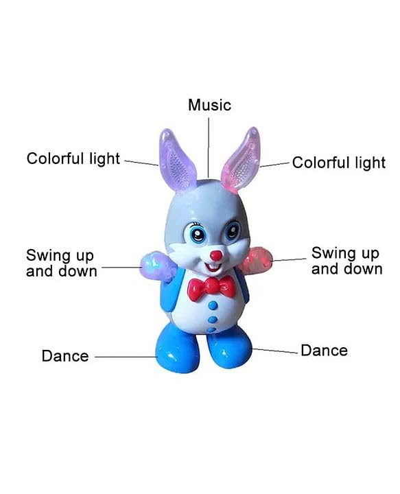 Ridhimani Funny Cute Dancing Rabbit Bunny for Kids with Music and Colorful Lights