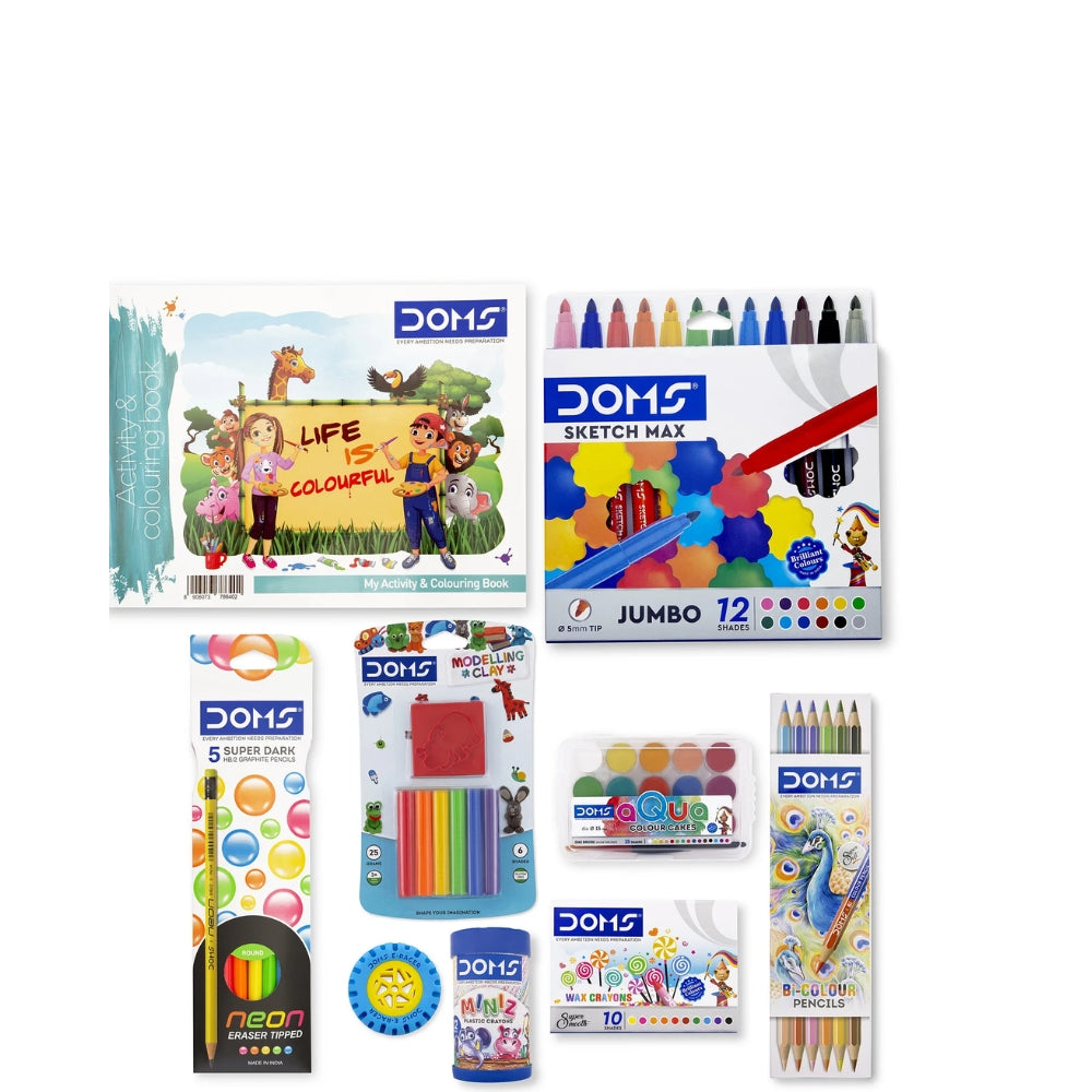 Doms Junior Art Kit Set Of 9 - Multicolour