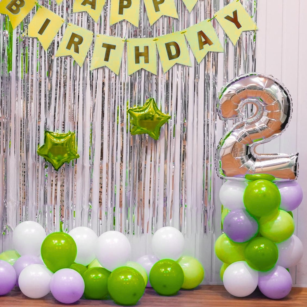 Green Purple Star Balloon Decoration