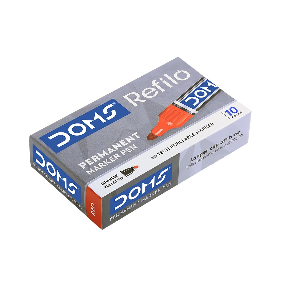 DOMS Refilo Permanent Marker( Pack of 10)