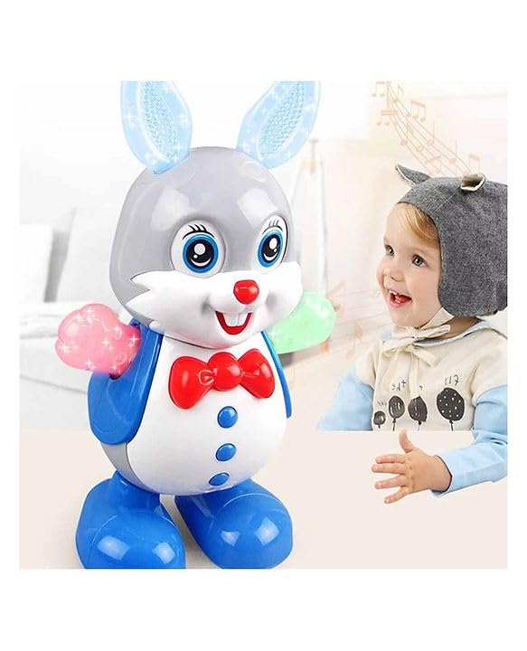 Ridhimani Funny Cute Dancing Rabbit Bunny for Kids with Music and Colorful Lights