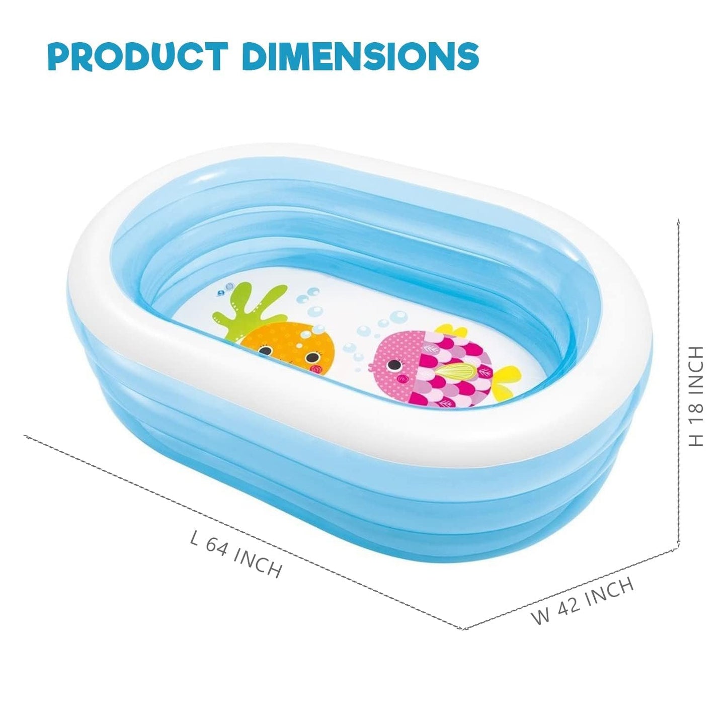 Intex 5.5 Feet Portable Inflatable Oval Shape Fun Air Water Swimming Pool For Kids