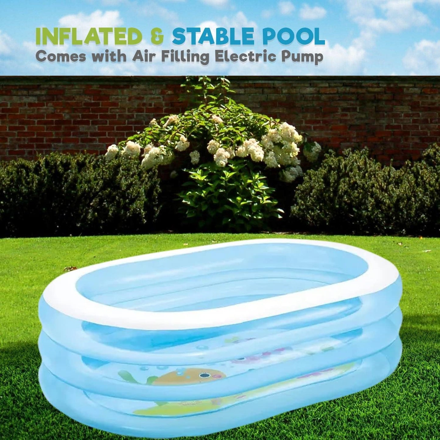 Intex 5.5 Feet Portable Inflatable Oval Shape Fun Air Water Swimming Pool For Kids