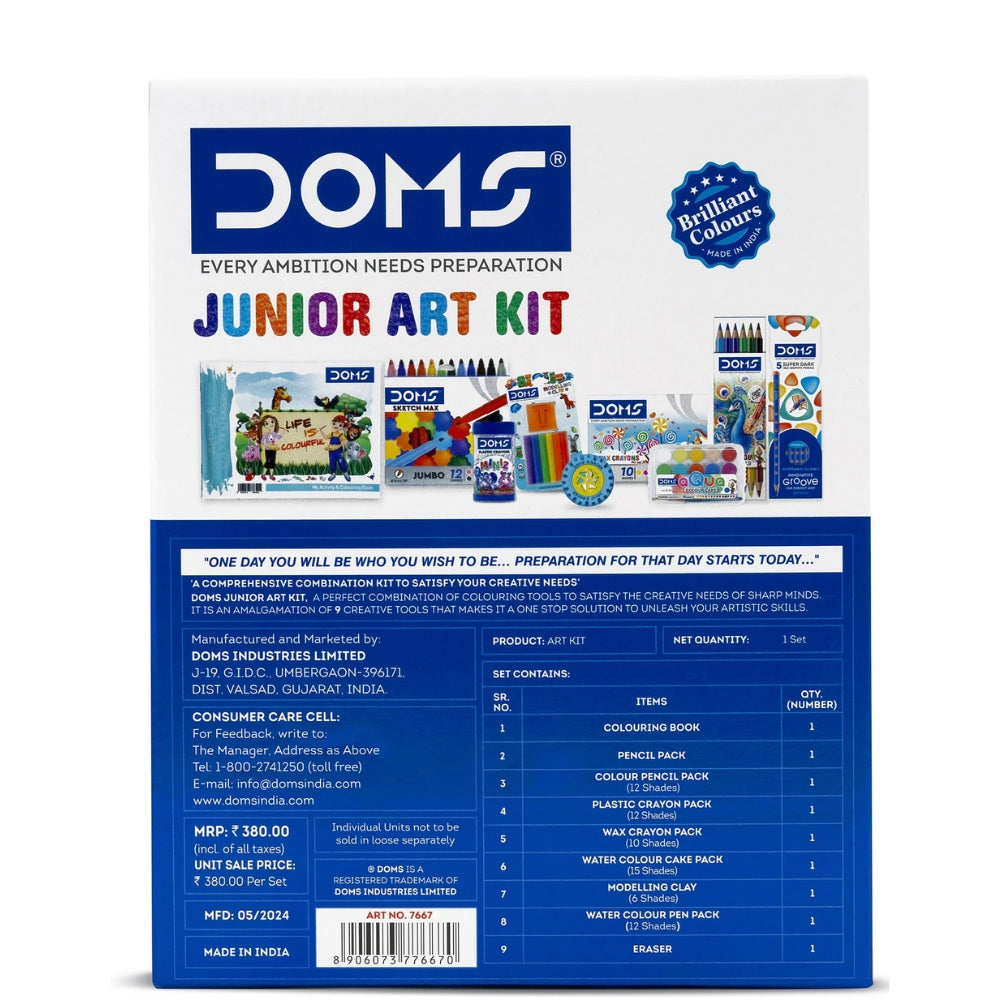 Doms Junior Art Kit Set Of 9 - Multicolour