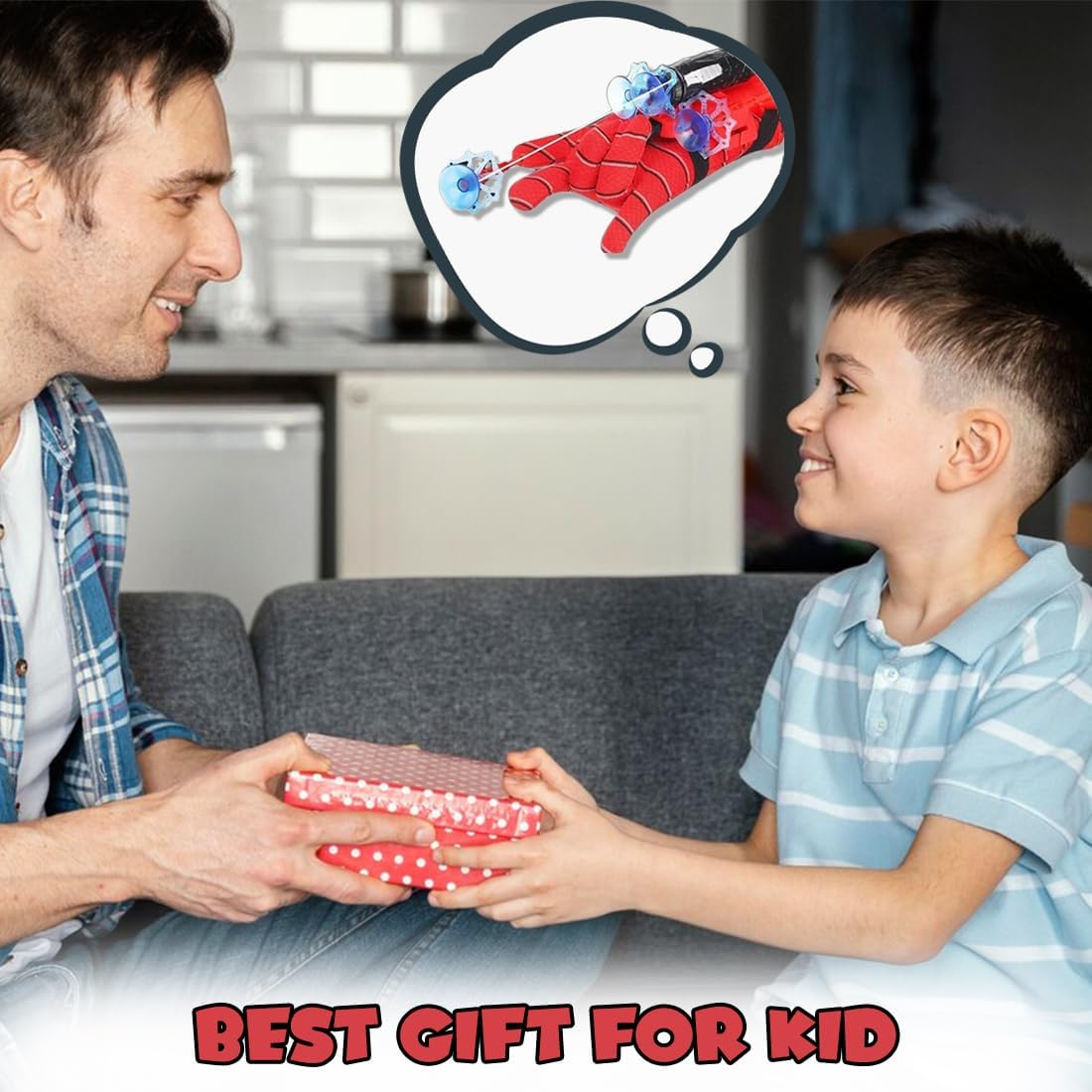 Ridhimani Spiderman Web Shooter Launcher Wrist Gloves Toy, Boys Superhero Spider Magic Gloves Role-Play Toy Cosplay