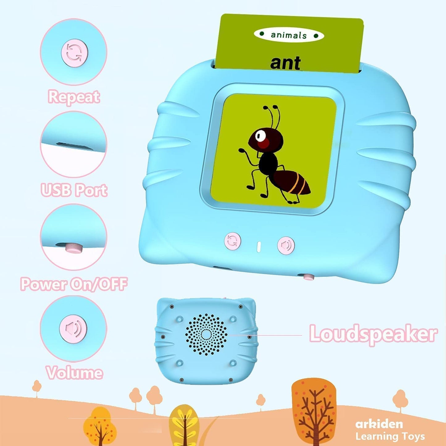 Ridhimani Flash Cards for Kids Talking English Words Flash Cards Preschool Electronic Reading Early Talking Flashcards Toy for Kids