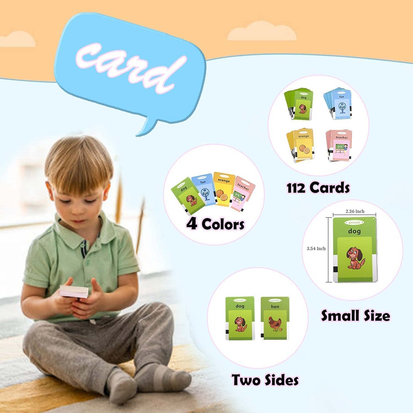 Ridhimani Flash Cards for Kids Talking English Words Flash Cards Preschool Electronic Reading Early Talking Flashcards Toy for Kids