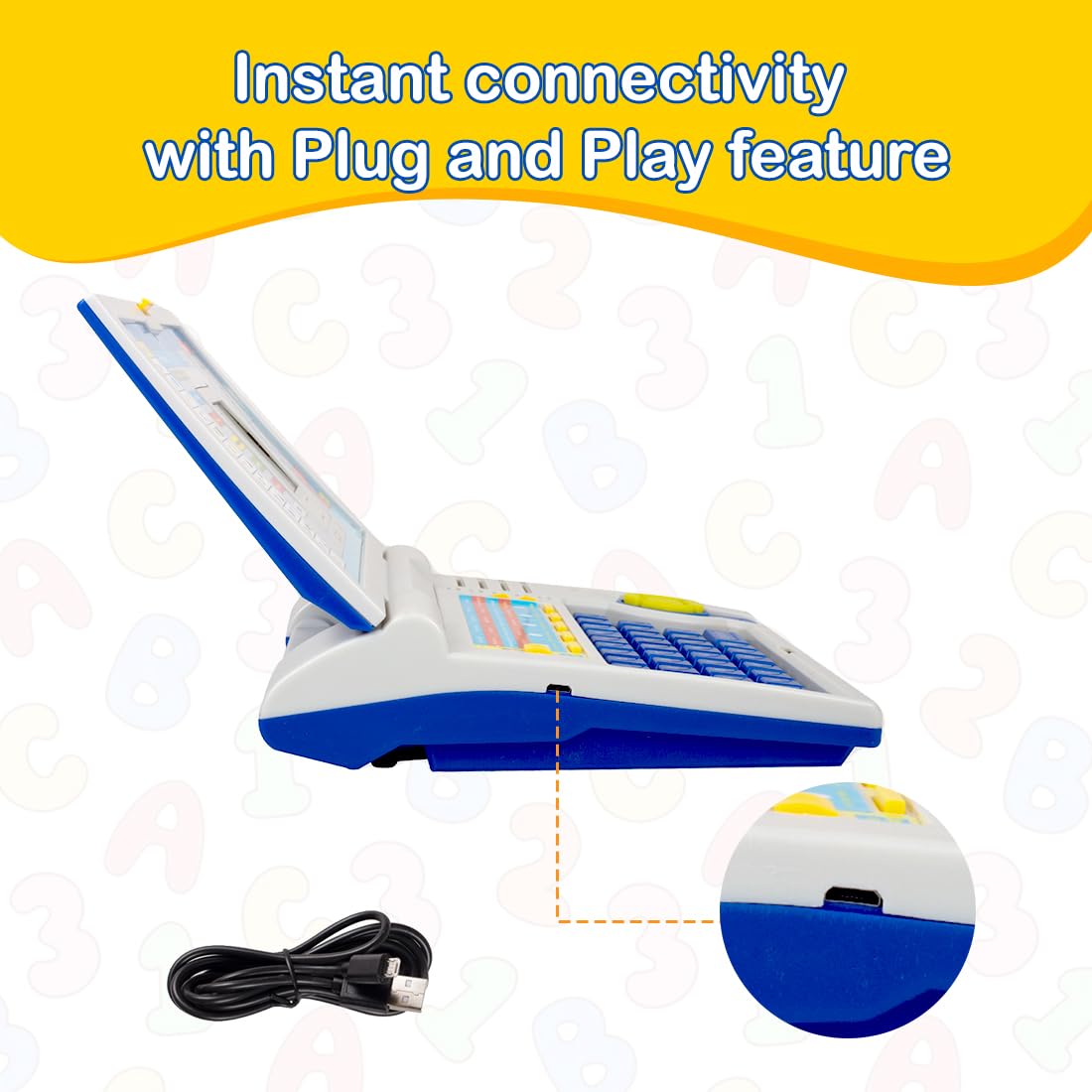 Ridhimani Educational Learning Laptop Computer Toy with Mouse, 20 Fun Activities, Learn Letters, Words, Games, Mathematics, Music, Logic, Memory Tool