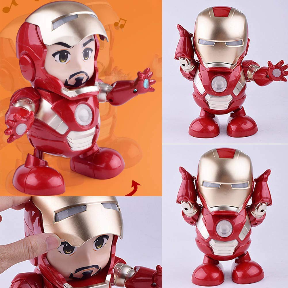 Ridhimani 360 Degree Rotating Dancing Iron Man | Dance Hero Robot | Iron Man Action Figure Musical Toy for Boys Kids
