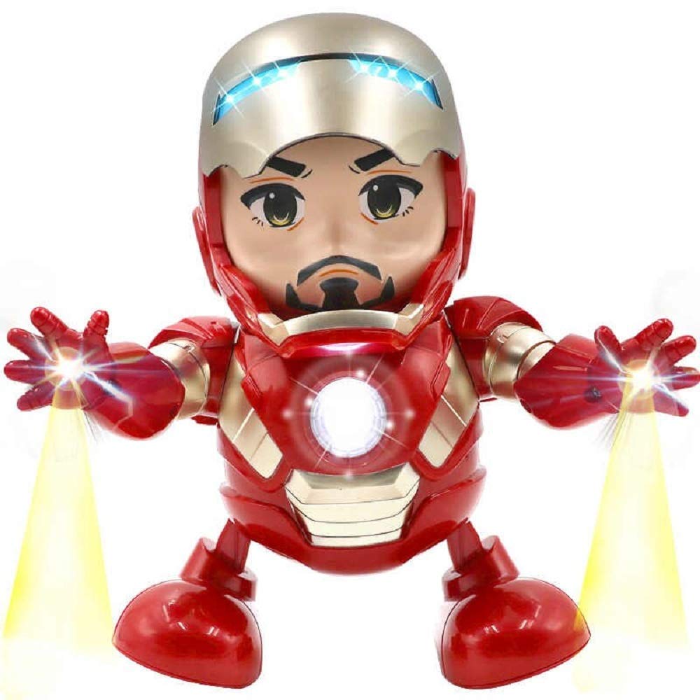 Ridhimani 360 Degree Rotating Dancing Iron Man | Dance Hero Robot | Iron Man Action Figure Musical Toy for Boys Kids