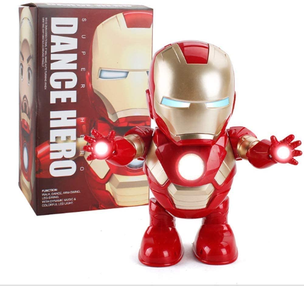 Ridhimani 360 Degree Rotating Dancing Iron Man | Dance Hero Robot | Iron Man Action Figure Musical Toy for Boys Kids