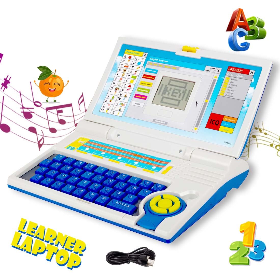 Ridhimani Educational Learning Laptop Computer Toy with Mouse, 20 Fun Activities, Learn Letters, Words, Games, Mathematics, Music, Logic, Memory Tool