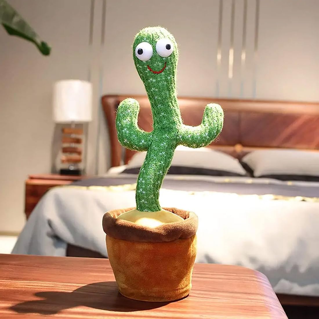 Ridhimani Dancing & Singing Cactus Plush Toy with USB Charging, Interactive Funny Cactus (Green)