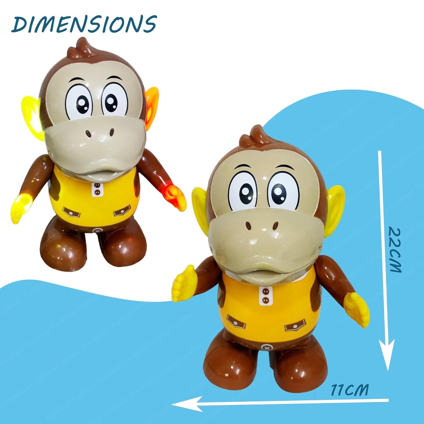 Ridhimani Dancing Swinging Monkey Musical Toy with Light & Melodious Music, Kids