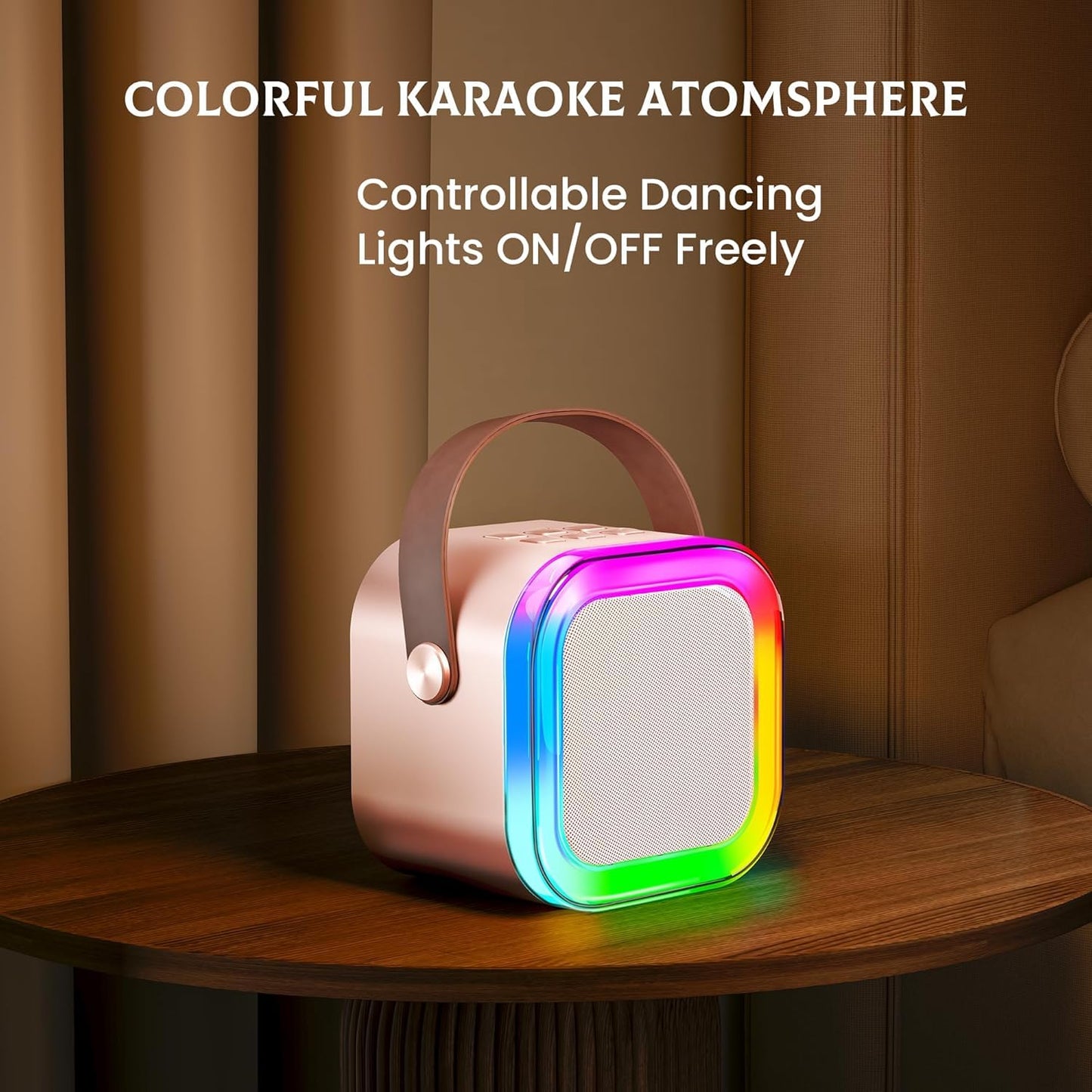 Ridhimani K12 Wireless Karaoke Bluetooth Mic with Speaker for Kids, RGB Lighting and Multi-Compatibility Modes