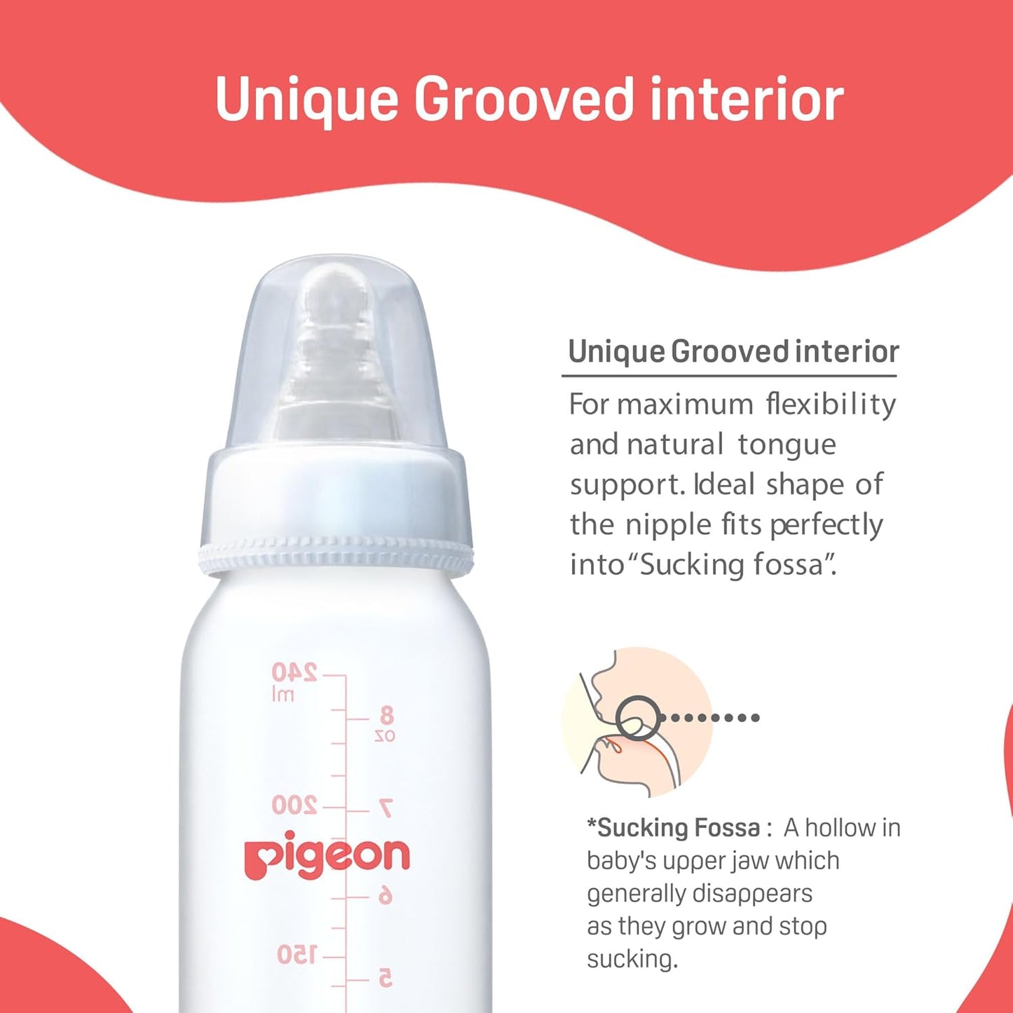 Pigeon Narrow Neck Glass Feeding Bottle Flexible PP Bottle