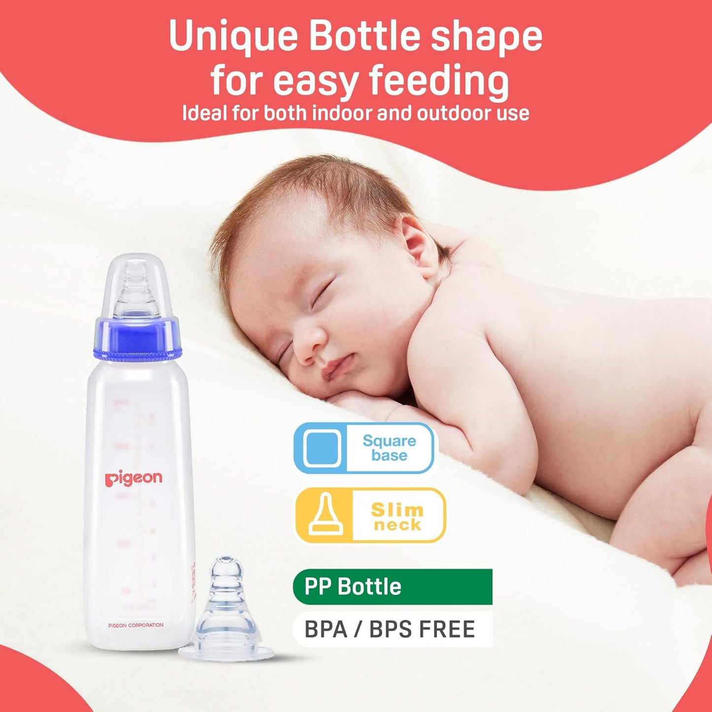 Pigeon Narrow Neck Glass Feeding Bottle Flexible PP Bottle