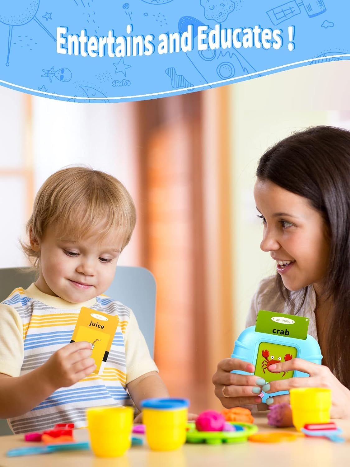 Ridhimani Flash Cards for Kids Talking English Words Flash Cards Preschool Electronic Reading Early Talking Flashcards Toy for Kids