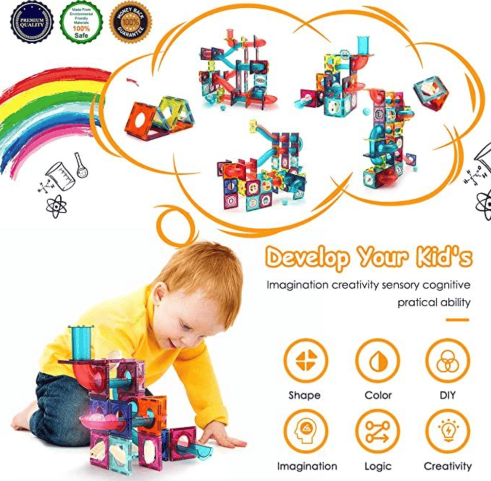 73 Pcs Colorful Magnetic Pipeline Building Blocks