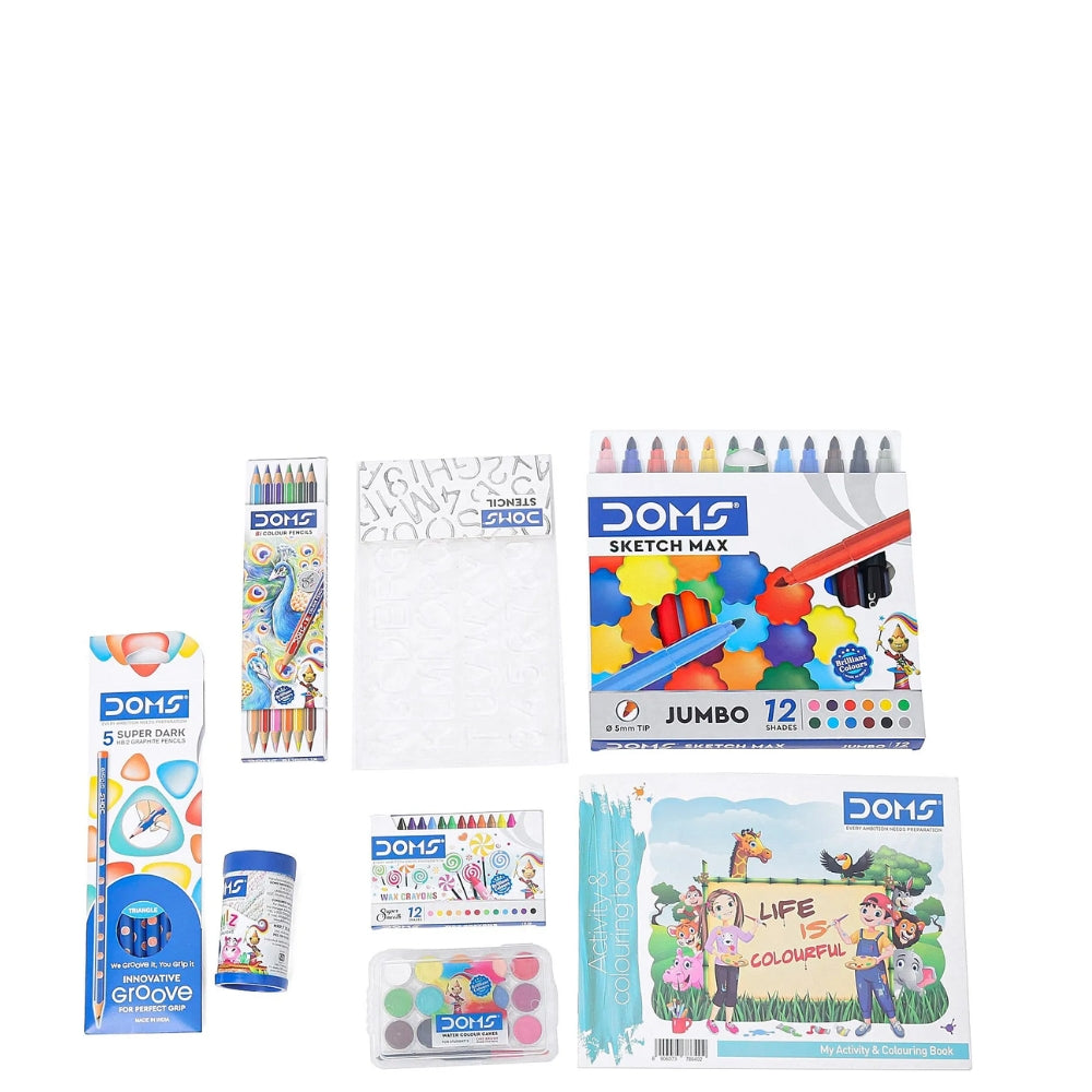 Doms Junior Art Kit Set Of 9 - Multicolour