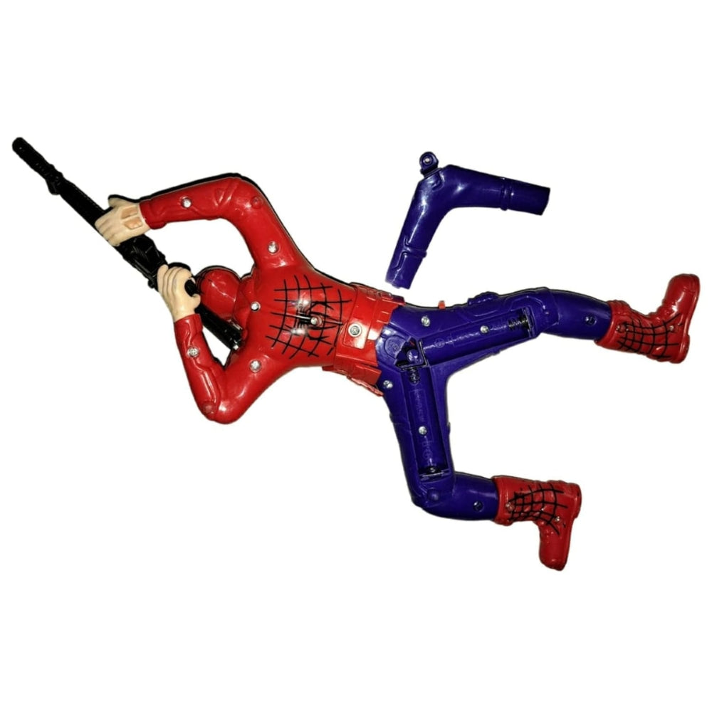Ridhimani Crawling Spiderman Action Figures Toy with LED Light Gun and Sound | Crawling Spider-Man with Gun