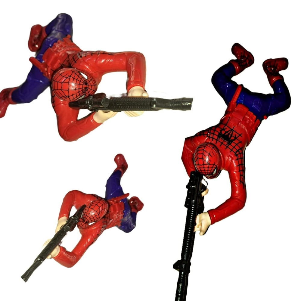 Ridhimani Crawling Spiderman Action Figures Toy with LED Light Gun and Sound | Crawling Spider-Man with Gun