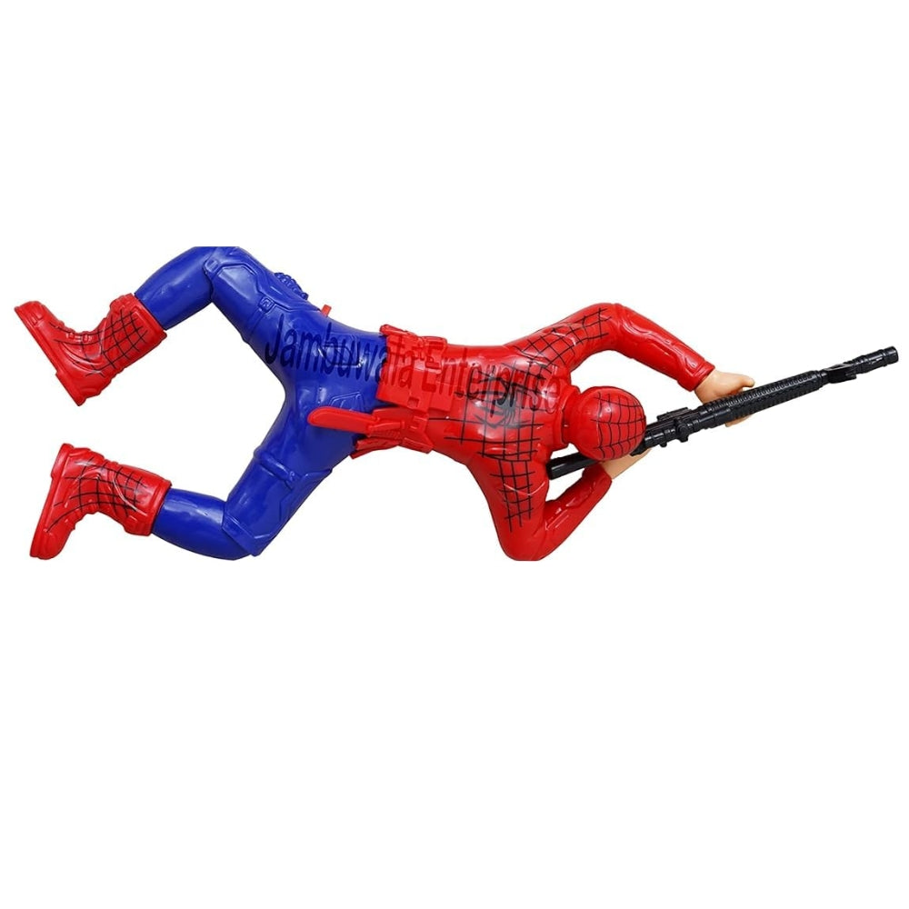 Ridhimani Crawling Spiderman Action Figures Toy with LED Light Gun and Sound | Crawling Spider-Man with Gun