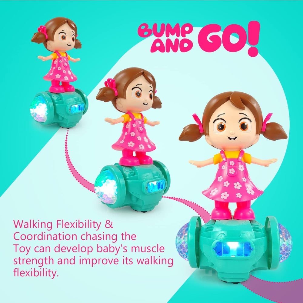 Ridhimani 360 Degree Rotating Musical Dancing Fashion Girl for Kids with 5D Light & Musical Sound & Go for Kids Early Learning Educational Toys for Kids