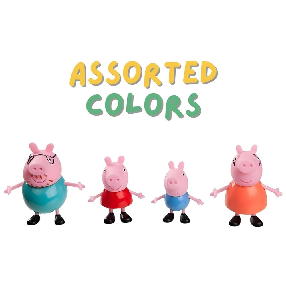 Ridhimani Peppa Pig Family Playset 4-Pc Pretend Play Toy with Peppa, George, Mommy & Daddy