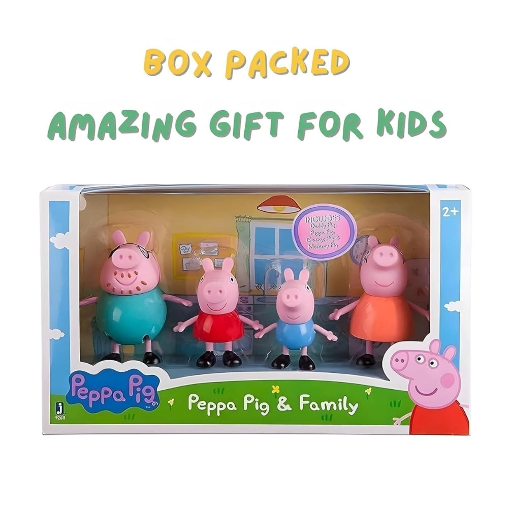 Ridhimani Peppa Pig Family Playset 4-Pc Pretend Play Toy with Peppa, George, Mommy & Daddy