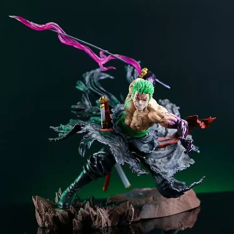 One Piece Roronoa Zoro Premium 35 cm Figure with 2 Faces PVC Action Figurine