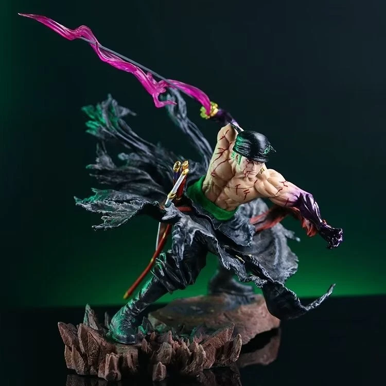 One Piece Roronoa Zoro Premium 35 cm Figure with 2 Faces PVC Action Figurine