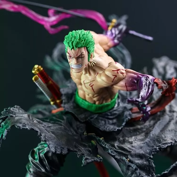 One Piece Roronoa Zoro Premium 35 cm Figure with 2 Faces PVC Action Figurine
