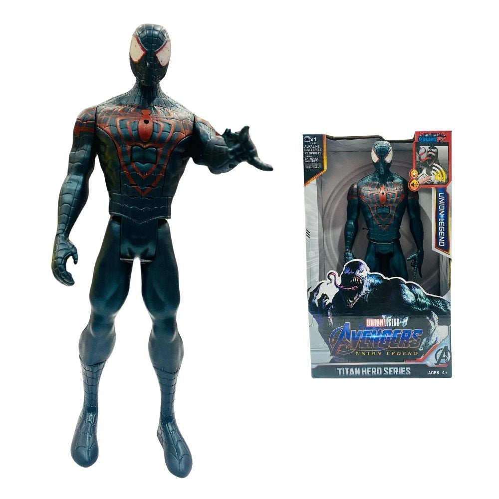 Ridhimani Union Legend Titan Hero Series 12-Inch Miles Morales Spiderman Action Figure Toy (Grey)