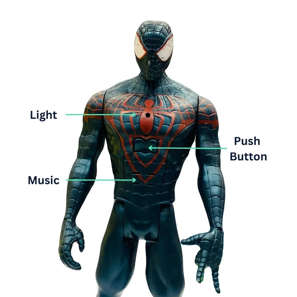 Ridhimani Union Legend Titan Hero Series 12-Inch Miles Morales Spiderman Action Figure Toy (Grey)