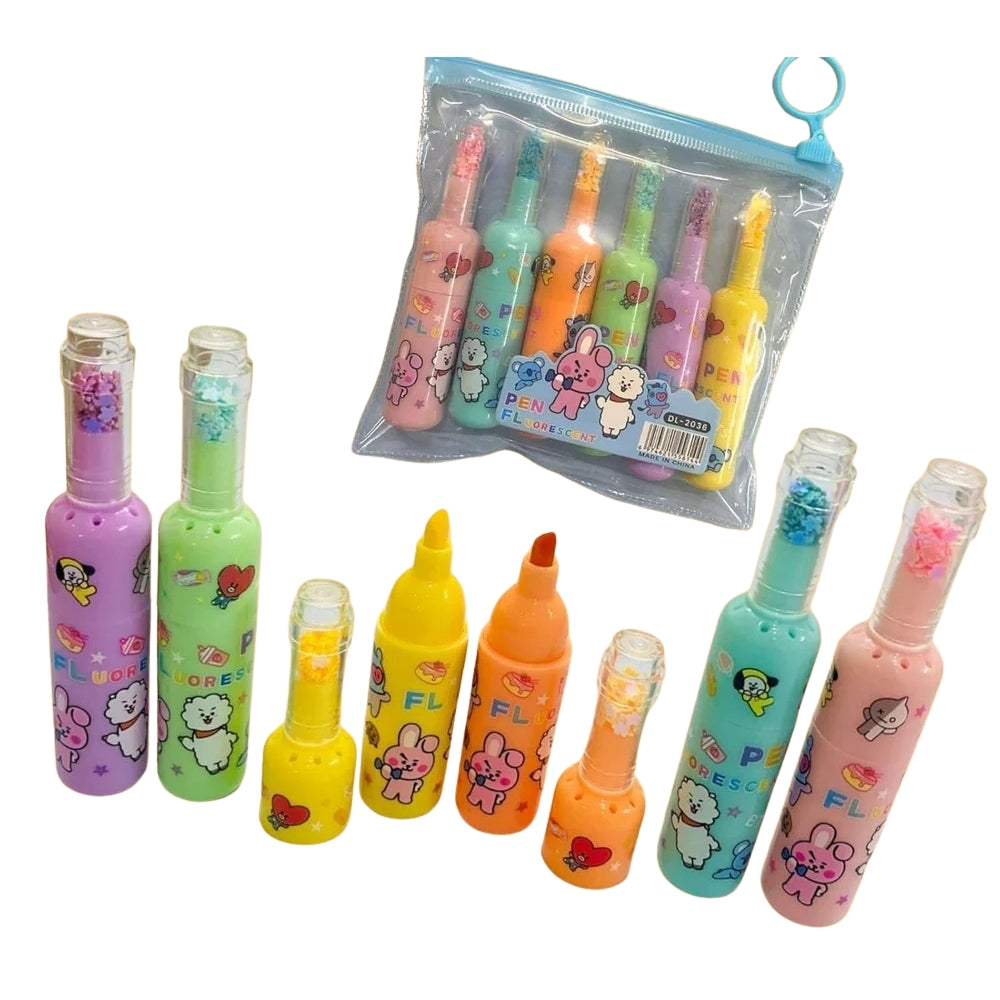 BTS Theme Bottle Shape Highlighters | Fine Grip Marker Pen