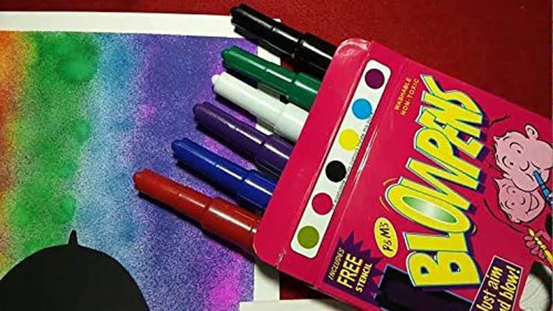 6 Pcs Magical Coloring Spray Blow Pens for Kids Children, Spray Blow Marker Sketch Pen