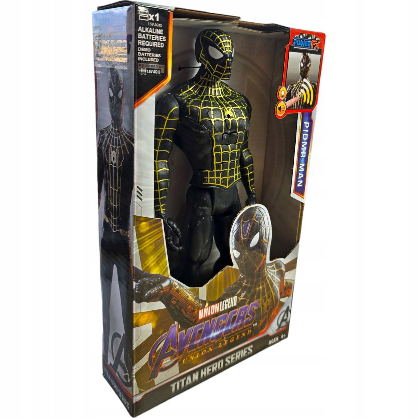 Union Legend Titan Hero Series 12-Inch Black & Gold Suit Spider-Man Action Figure Toy (No Way Home)