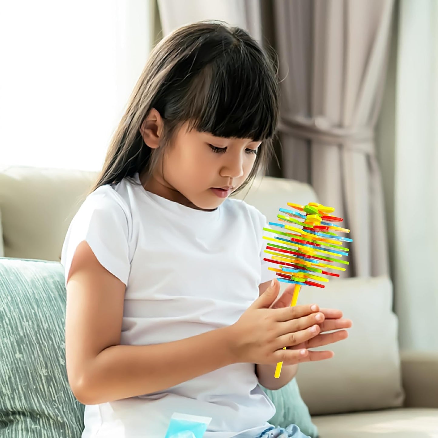 Spinning Candy Flower Toy for Kids - Lollipop Shaped Hand Fidget Spinner - Twisting and Rotating Colorful Flower