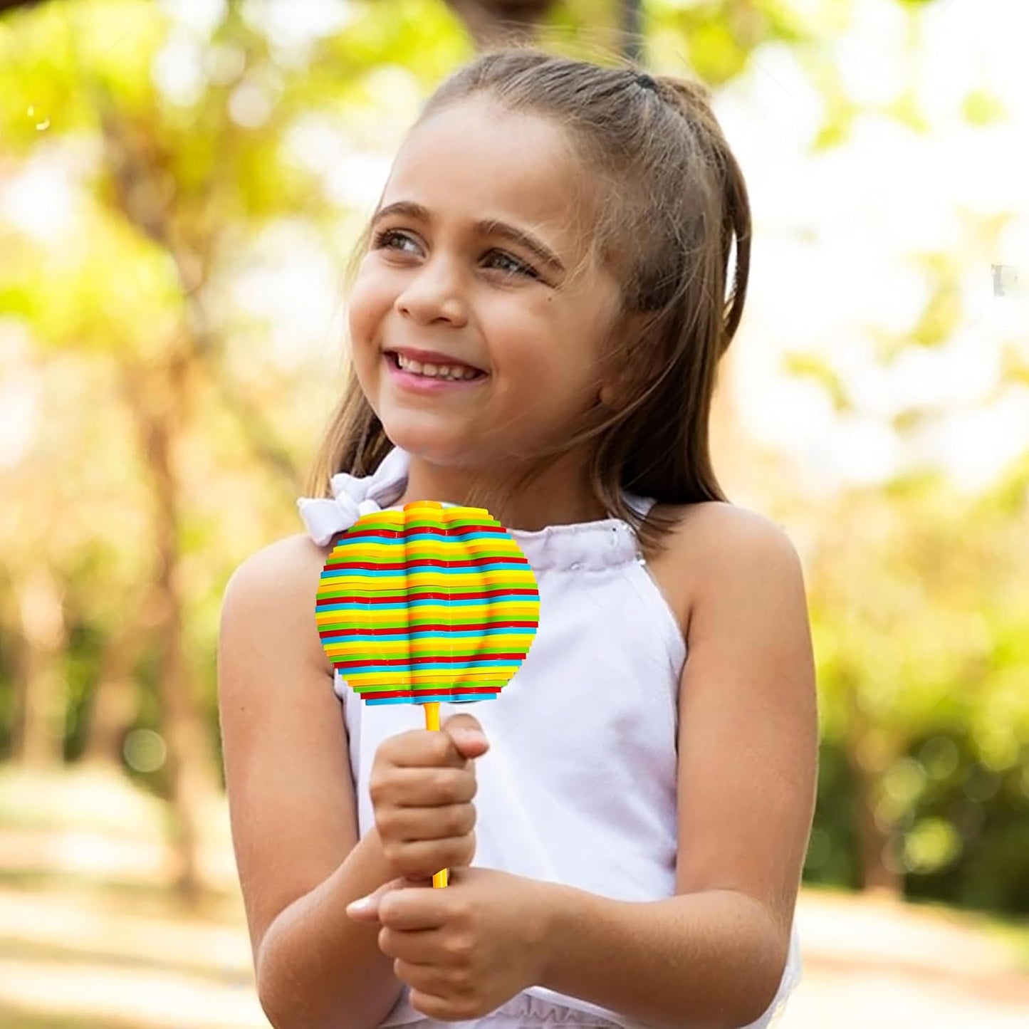 Spinning Candy Flower Toy for Kids - Lollipop Shaped Hand Fidget Spinner - Twisting and Rotating Colorful Flower