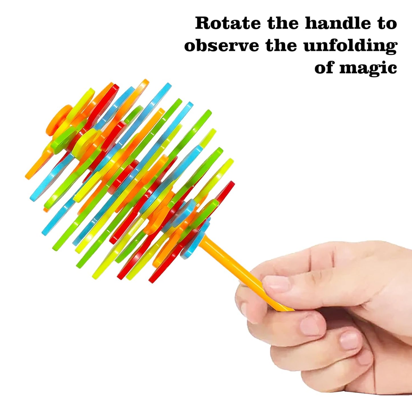 Spinning Candy Flower Toy for Kids - Lollipop Shaped Hand Fidget Spinner - Twisting and Rotating Colorful Flower