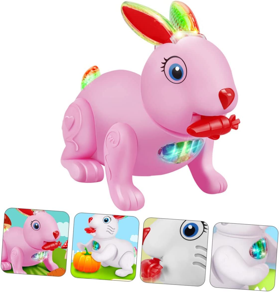 Cute Rabbit Little Bunny with Carrot Jumping Around Musical Toy