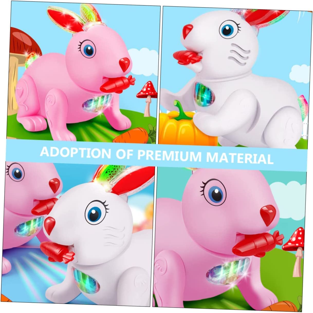Cute Rabbit Little Bunny with Carrot Jumping Around Musical Toy