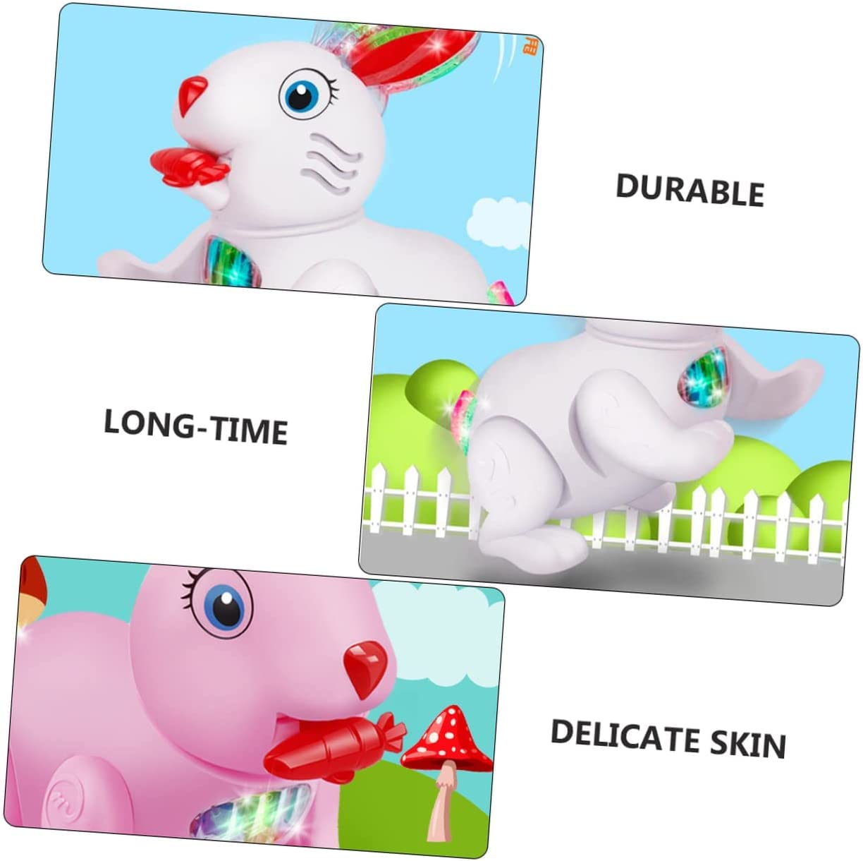 Cute Rabbit Little Bunny with Carrot Jumping Around Musical Toy