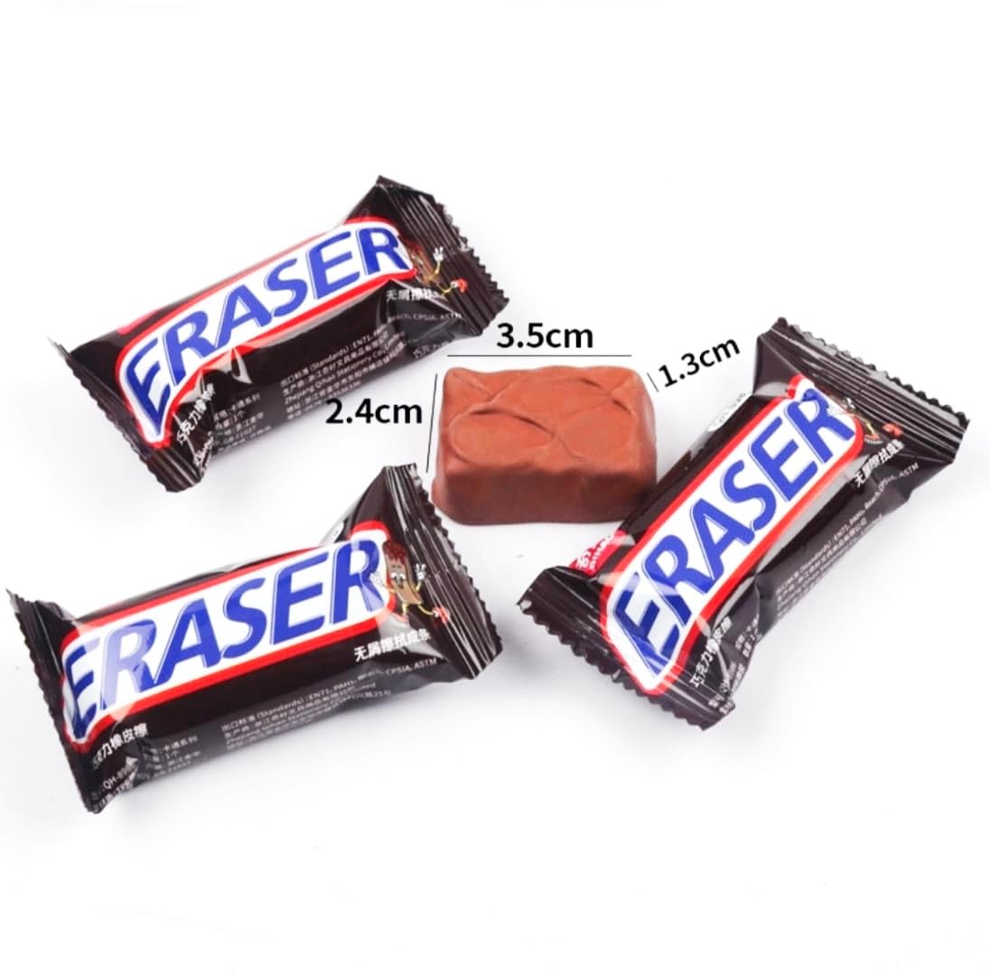 Snickers Chocolate Bar Shape Erasers for Kids